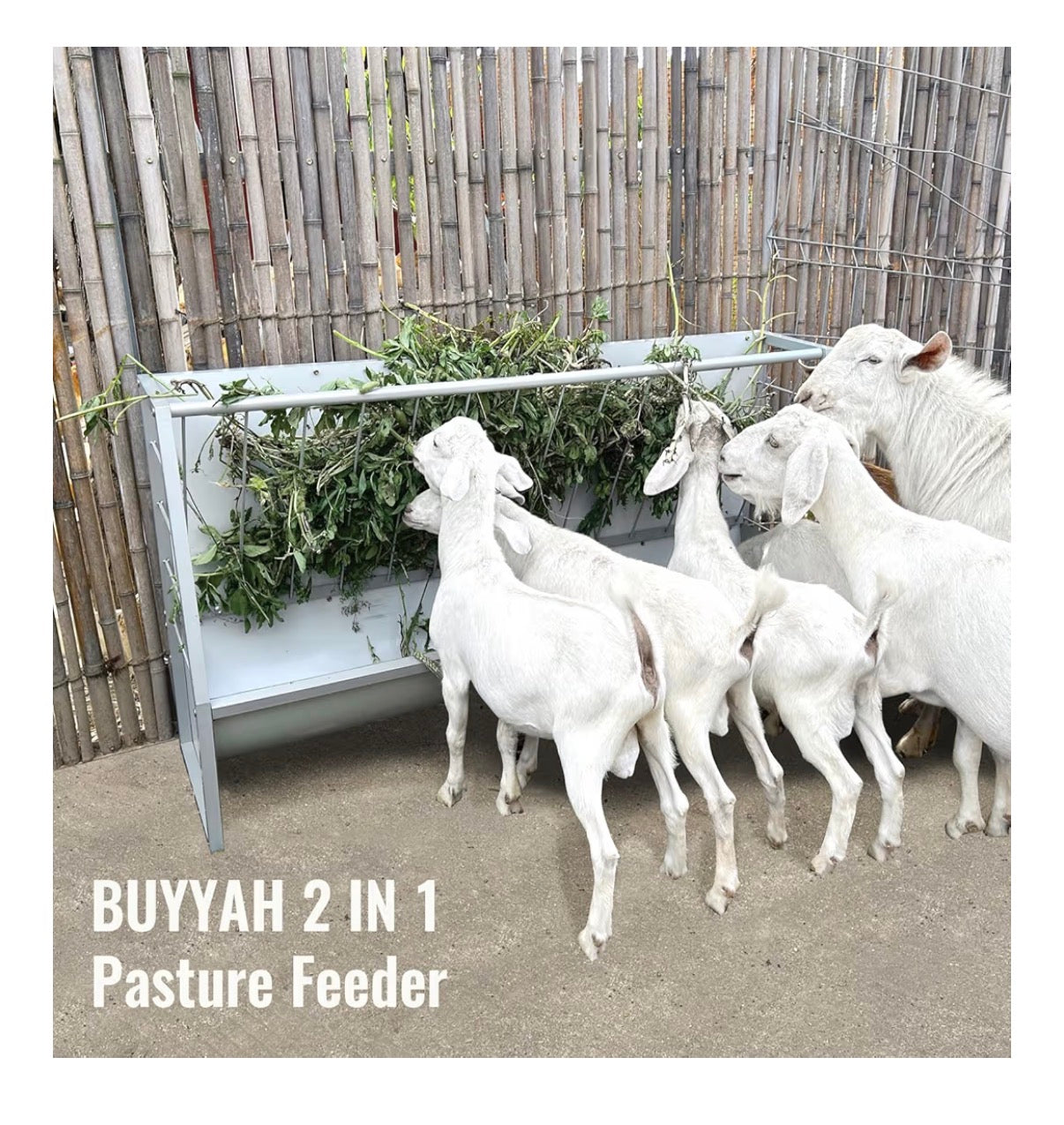 5ft Pasture Hay Feeder, Heavy Duty Galvanized Steel Livestock Hay Feeder, Outdoor Pasture Feeder for Sheep, Goats, Pony and Miniature Horses (New in Box)