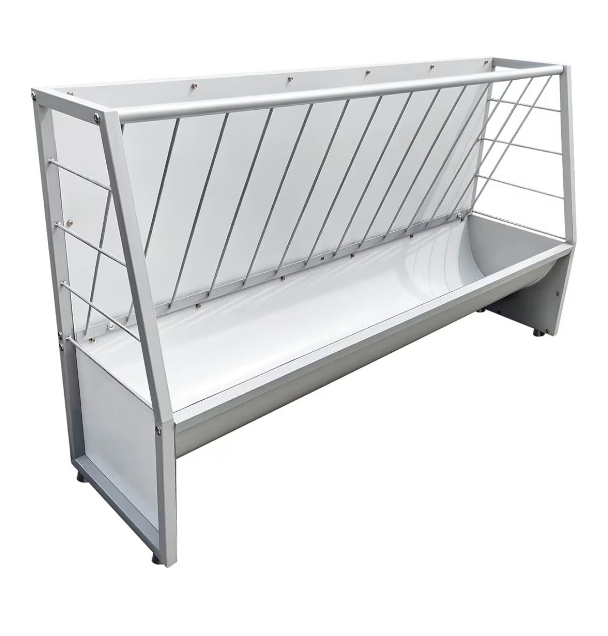 5ft Pasture Hay Feeder, Heavy Duty Galvanized Steel Livestock Hay Feeder, Outdoor Pasture Feeder for Sheep, Goats, Pony and Miniature Horses (New in Box)
