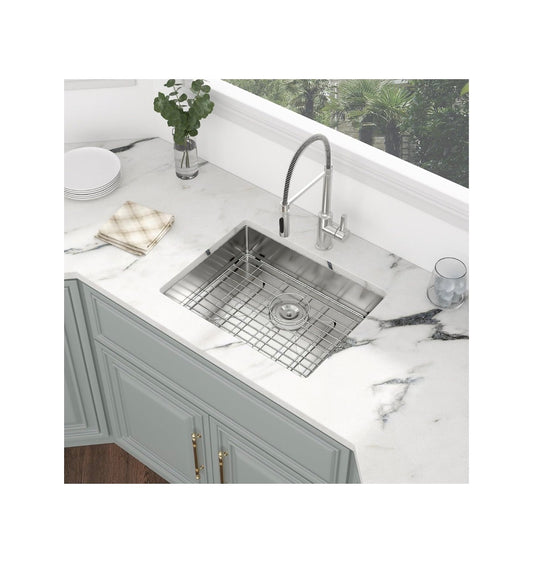 Kichae 23 Inch X 18 Inch X 5 Inch Undermount RV Prep Bar Sink Stainless Steel ADA Compliant 16 Gauge Small Kitchen Sink Single Bowl Under Mount Low Depth Handmade Basin (New in Box)