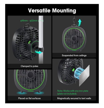 Vivosun Aerowave Grow Tent Clip Fan with Detachable Hook 3 Speed Strong & Quiet Airflow
