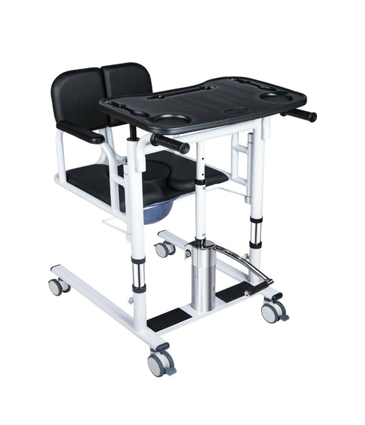 Drexo Patient lift Transfer Chair, 5 in 1 Patient Lift Chair with 180 Degree Split Seat, Height Adjustable Patient Transer Chair with 4 Casters for Home, Seniors, Elderly Load 450 lbs (Non-Fold)
