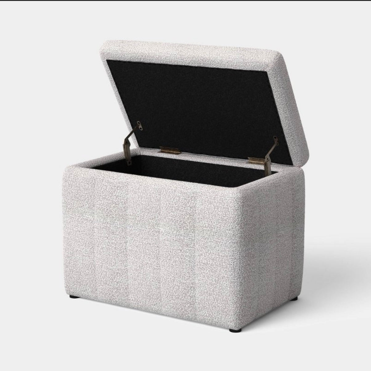 Essex Single Storage Ottoman Faux Leather Threshold Upholstered Rectangular Bench with Lid (Cream) (New in Box)