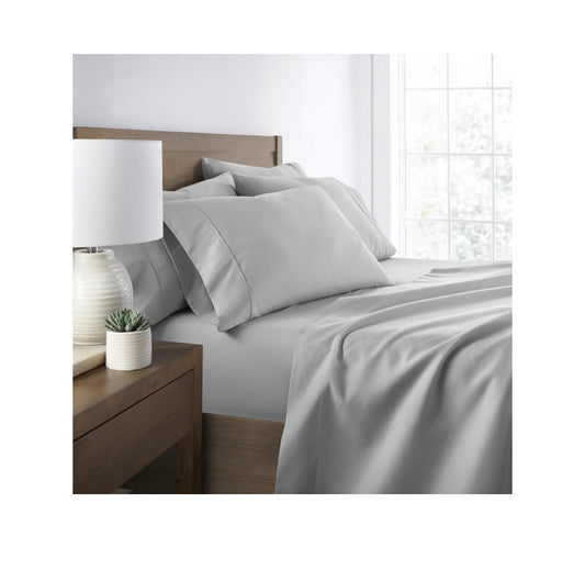 Linen Market 6 Piece Bed Sheet Set (Light Gray) (New)