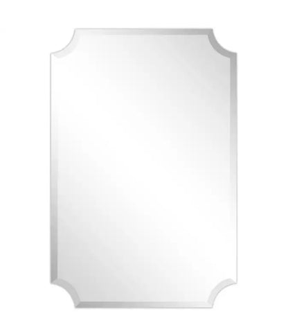 Wall Mirror 24 Inch W X 36 Inch Height Rectangle Clear Beveled Frameless Wall Mirror (New in Box)