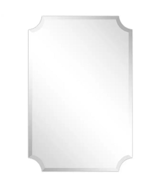 Wall Mirror 24 Inch W X 36 Inch Height Rectangle Clear Beveled Frameless Wall Mirror (New in Box)