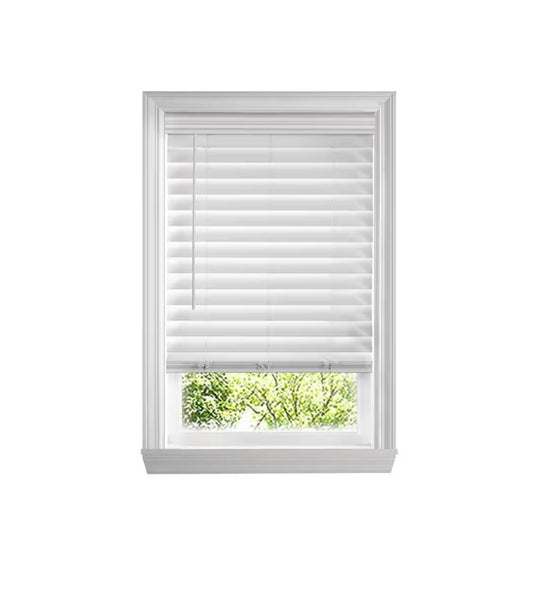 Cordless Premium Faux Wood Blinds with 2.5 Inch Slats 35 Inch Width X 72 Inch Length with Actual Size 34.5 Inch Width X 72 Inch Length (White) (New in Box)