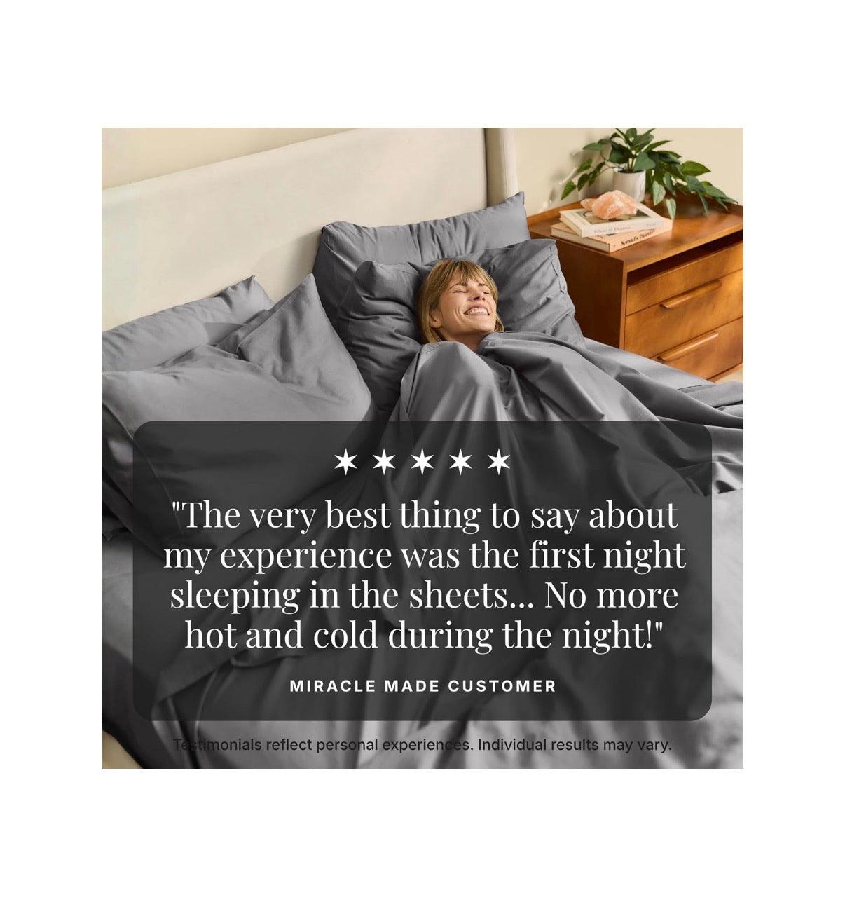 Miracle Made Breathable Cotton Bed Sheets, 4 Piece Set Silver Treated, Soft and Cool to the Touch Lightweight Bedding Designed for Hot Sleepers Queen Size (Stone) (New in Box)
