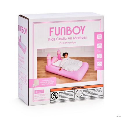 FunBoy Pink Castle 15 inch H Kids Sleepover Twin Air Mattress Bed with Elecric Pump