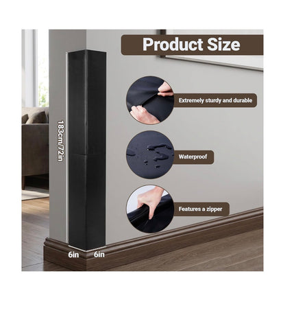 6 Ft. Wall Corner Guards and Edge Protector Heavy Duty Protective Safety Padding Waterproof 2 Sides Corner Pad 2 Inch Thick High Density Protective Pads Durable Wall Corner Pads for Playroom (Black) (New in Box)