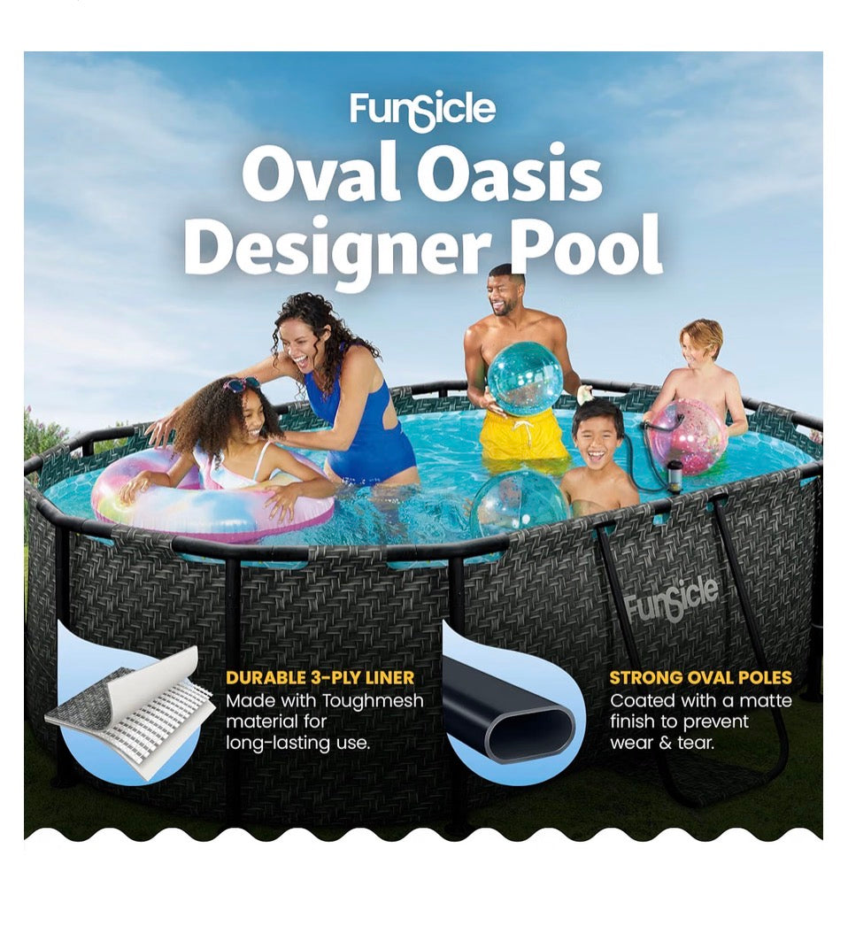 Funsicle Oval Oasis Designer 9'10 inch X 6 ft. 7 inch X 33 inch Above ground Swimming Pool