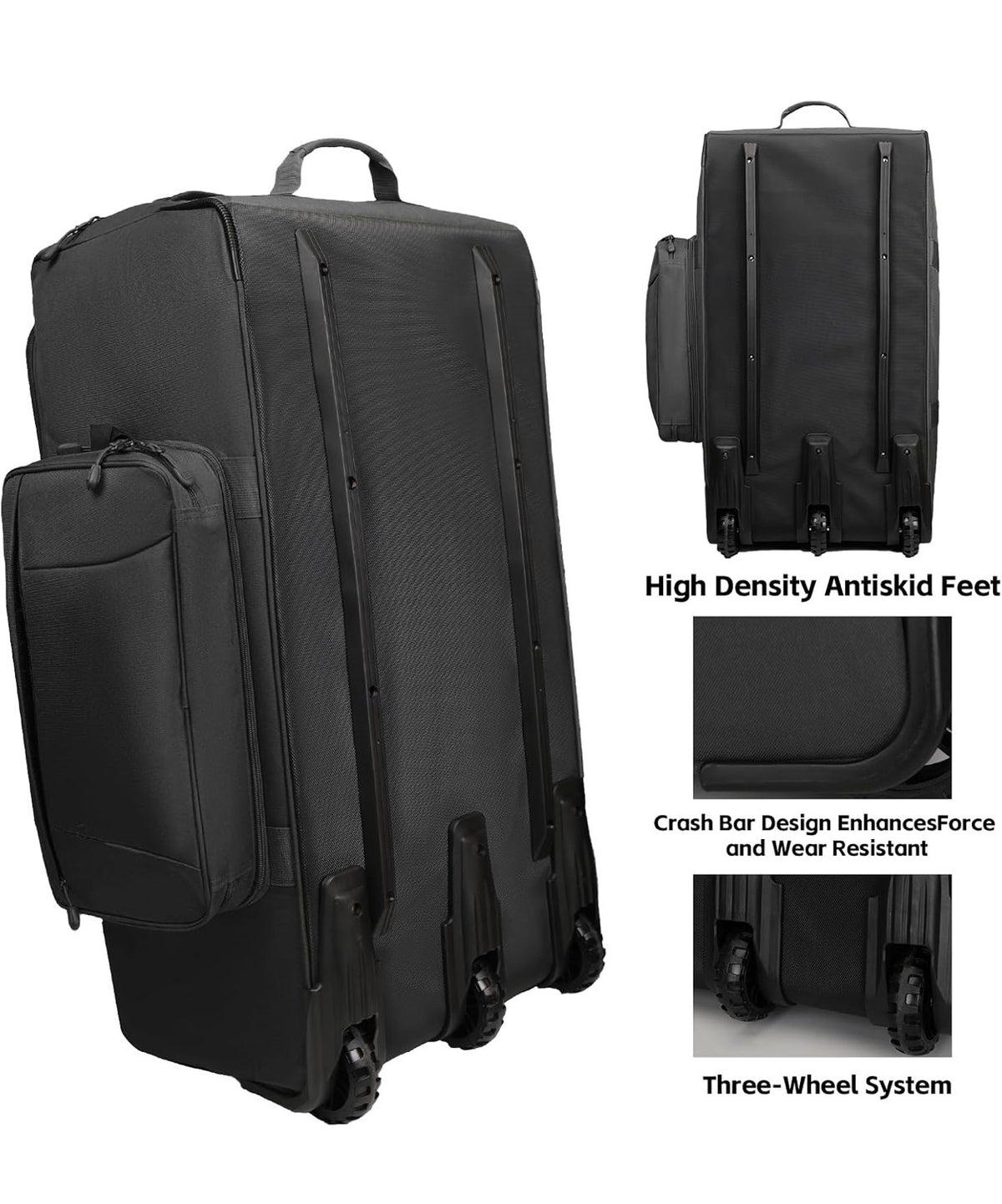 120L 3 Wheel Rolling Duffle Bag Heavy Duty Military Deployment Bag, Durable Wheeled Duffle Luggage for Travel, Camping & Outdoor Adventures Black (New in Package)