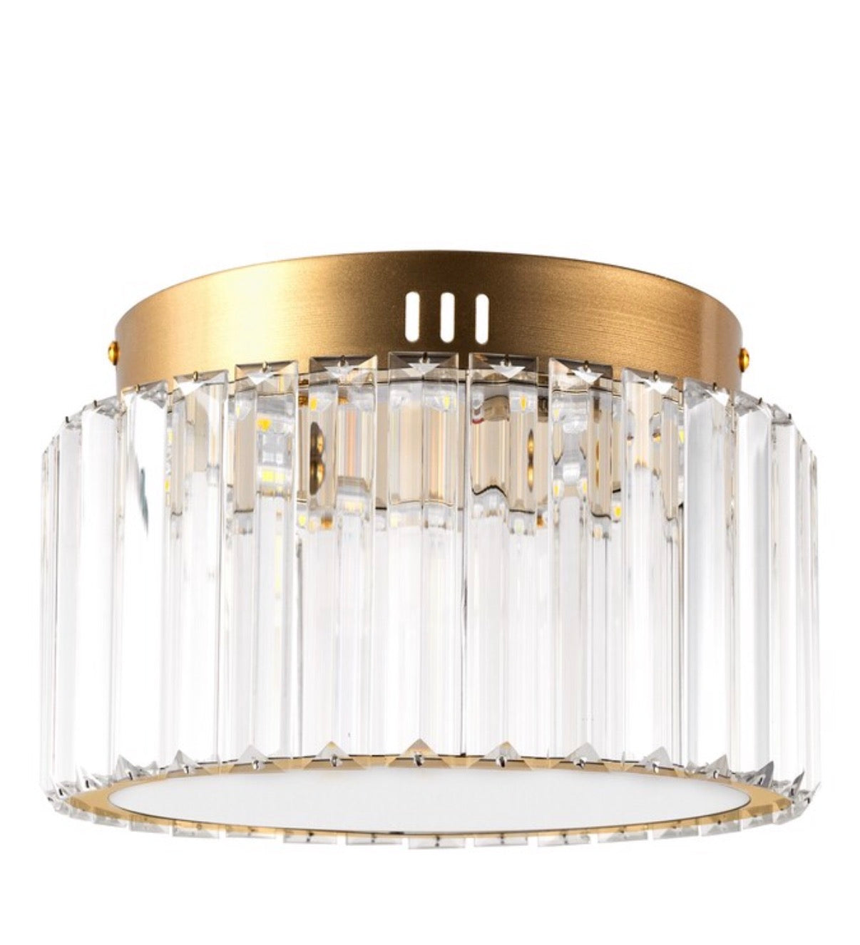 10 inch gold cylinder 1 light dimmable LED flush mount ceiling light