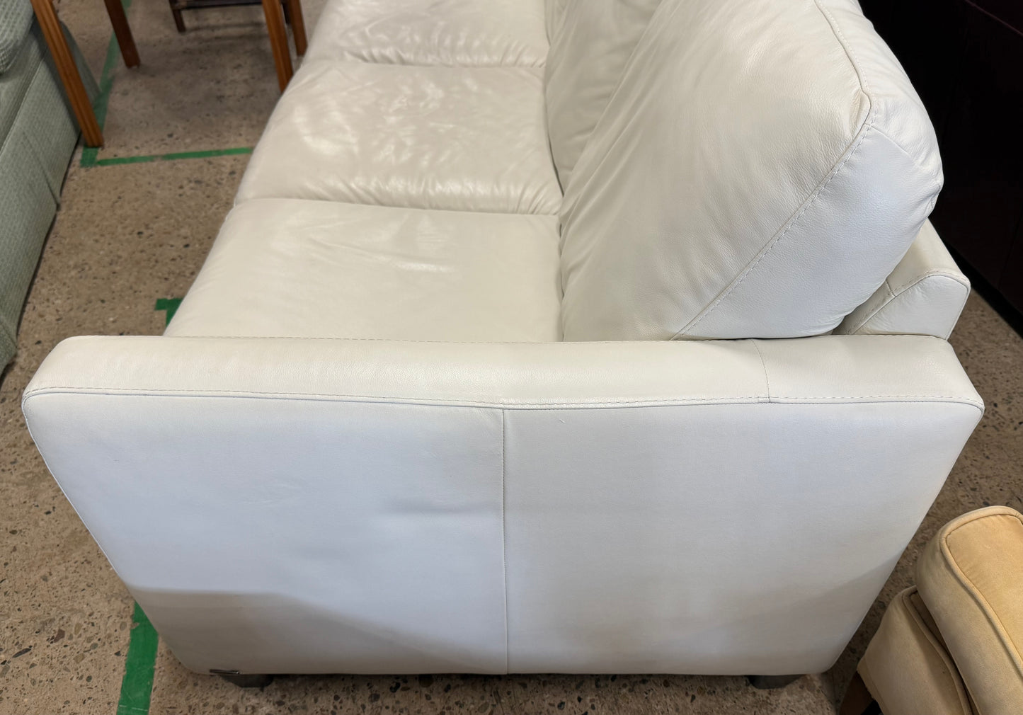 Natuzzi Editions White Leather Sofa (In Good used Condition)