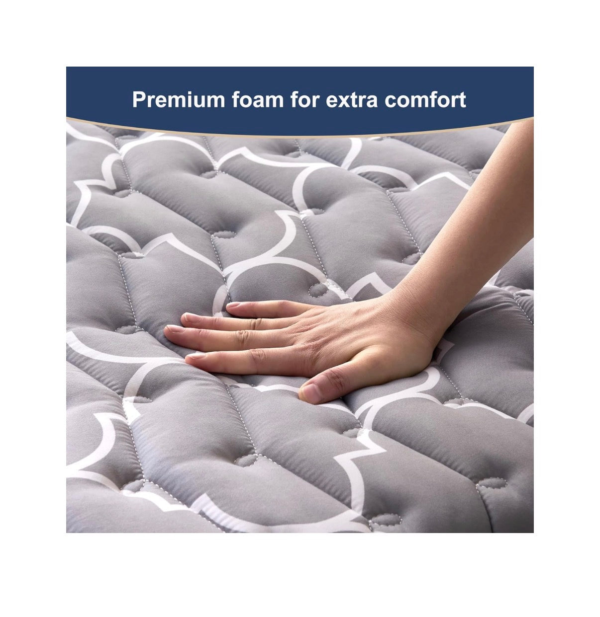 6th Generation Japanese Floor Futon Mattress Extra Thick 9 Layered Modern Futon with 100 Percent High Density Foam, Portable Floor Mattress Sleeping Pad for Adults, Guest Room, Dormitory, Full Size 54 Inch X 80 Inch (Gray) (New in Package)
