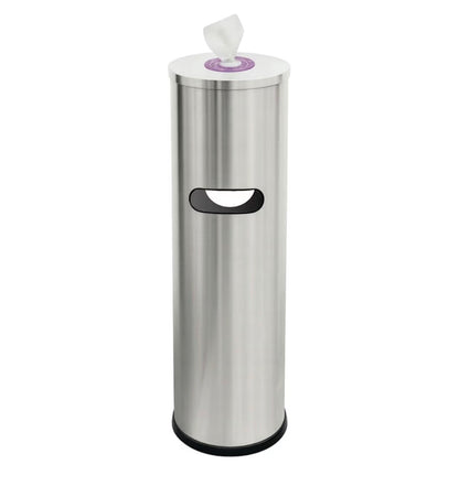 Tazza Budget Gym Equipment Wipe Dispenser - with Lift-off Access, Compact Wipes Holder & Built in Trash Can
