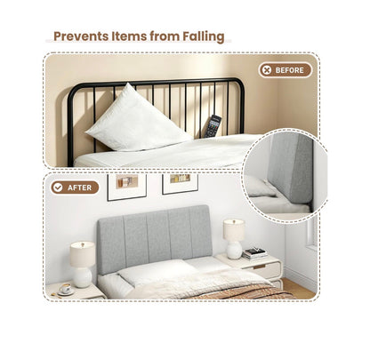Twin Size Headboard, Upholstered Headboard Twin Size Linen Fabric Modern Style Headboards Extra Thick (Light Gray) (New in Box)