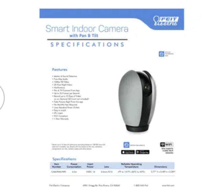 Smart Indoor Pan & Tilt Camera