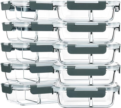 MMCIRCO 10 PK GLASS MEAL PREP CONTAINERS