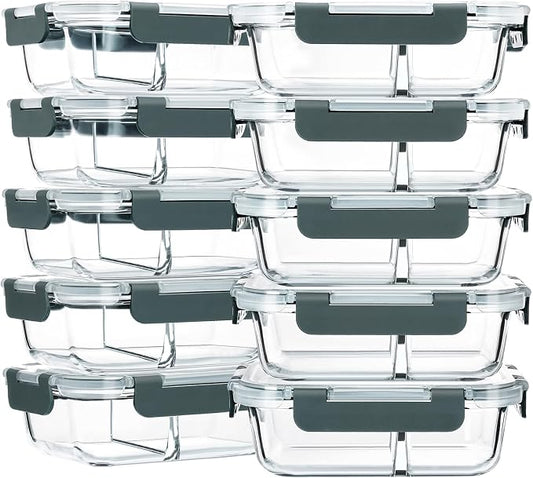 MMCIRCO 10 PK GLASS MEAL PREP CONTAINERS