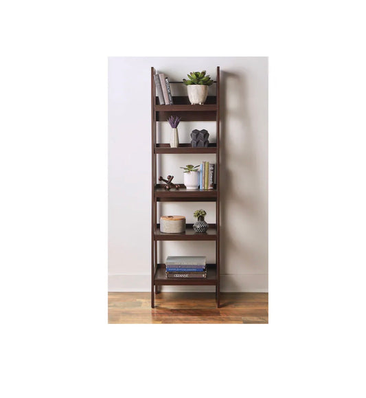 Composite Ladder Bookcase 20.5 Inch Width X 72 Inch Height X 18 Inch Depth (Dark Walnut) (New in Box)