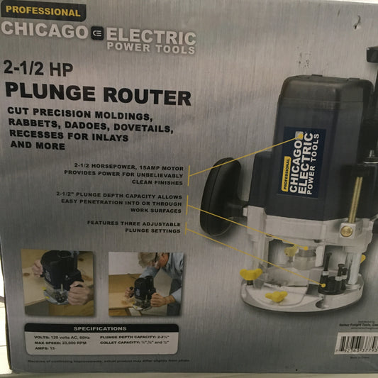 Chicago Electric 2-1/2 HP Plunge Router