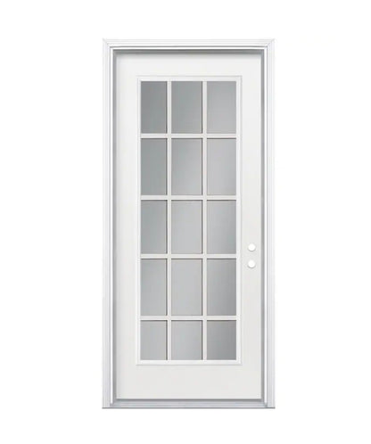 Masonite 36 Inch X 4-9/16 Inch Steel Left-Hand Inswing Primed Prehung Residential Insulating Core Front Door (New)
