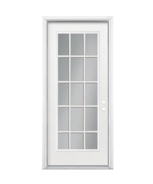 Masonite 36 Inch X 4-9/16 Inch Steel Left-Hand Inswing Primed Prehung Residential Insulating Core Front Door (New)