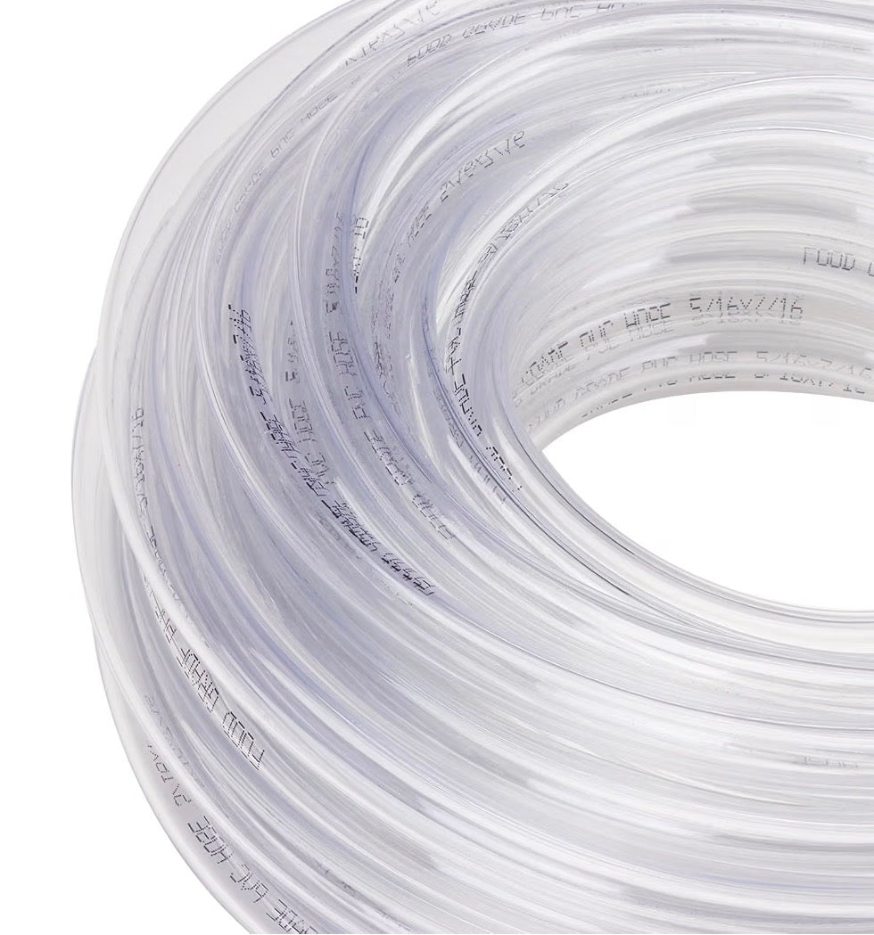 Clear vinyl tubing - 1/2 inch X 5/8 PVC tube food grade flexible plastic pipe hose for home brewing, siphon pump 30.5 meters (100 ft.) lenght