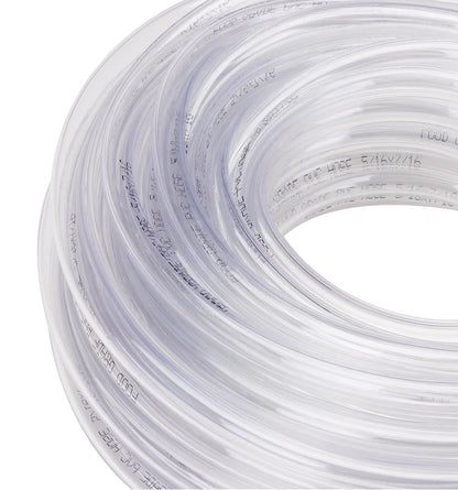 Clear vinyl tubing - 1/2 inch X 5/8 PVC tube food grade flexible plastic pipe hose for home brewing, siphon pump 30.5 meters (100 ft.) lenght