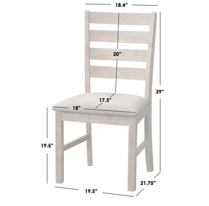 Lifestorey Set of 2 Peggy Farmhouse Ladder Back Dining Chair Matte Black/Beige (New in Box)