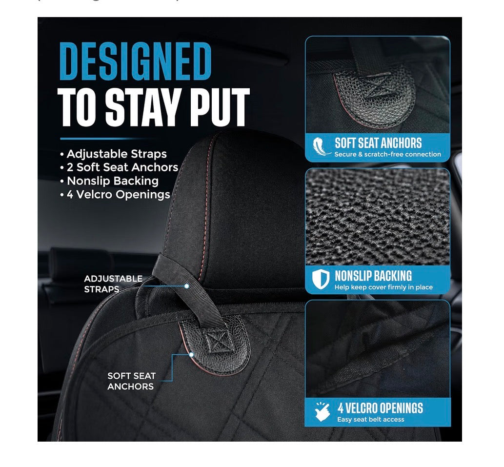 Bulldogology Dog Back Seat Cover 100 Percent Waterproof Heavy Duty Bench Cover with Dog Hammock and Backseat Protector Premium Pet Car Seat Cover for Cars, Trucks, SUVs (X-Large, Black) (New in Box)