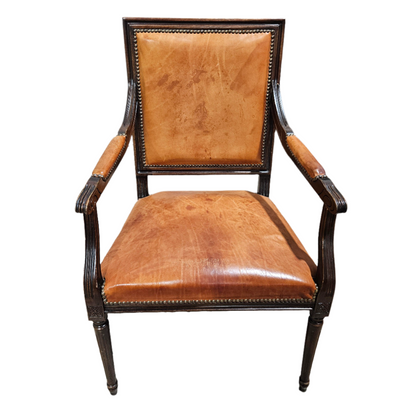 Vintage Office Chair or Desk Chair or Armchair with Camel Leather