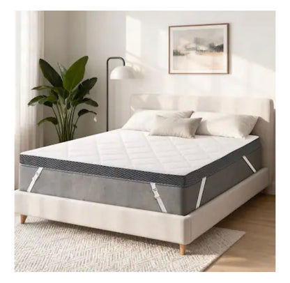 3 Inch Twin Sized Memory Foam Mattress Topper - Pressure Relief Toppers with Washable Cover and High-Density Foam (White) (New in Box)