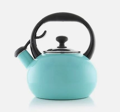 New Chantal The Button TeaKettle Aqua with Stay-Cool Handle