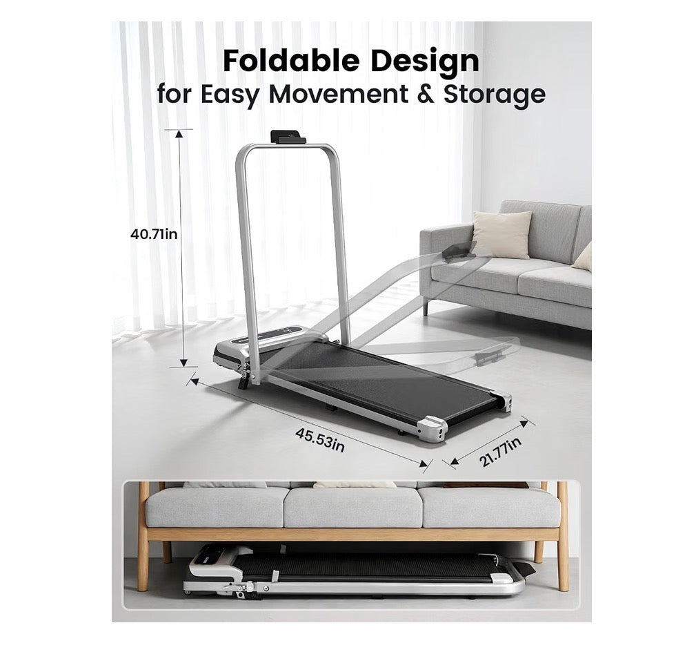 Yugud Waling Pad, Walking Pad Treadmill for Home, Office, Portable Under Desk Treadmill with Remote Control and LED Display, Walking, Jogging, Running Machine (Silver) (New in Box)