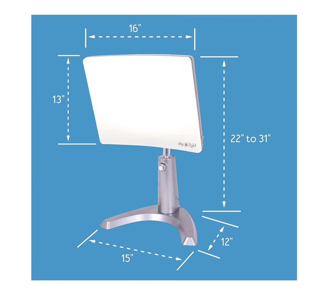 Carex Day-Light Classic Plus Sunlight Therapy Lamp 1000 LUX Therapy Lamp at 12 Inches, LED Bright White Light with Adjustable Height and Brightness Levels for Mood (New in Box)