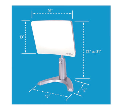 Carex Day-Light Classic Plus Sunlight Therapy Lamp 1000 LUX Therapy Lamp at 12 Inches, LED Bright White Light with Adjustable Height and Brightness Levels for Mood (New in Box)