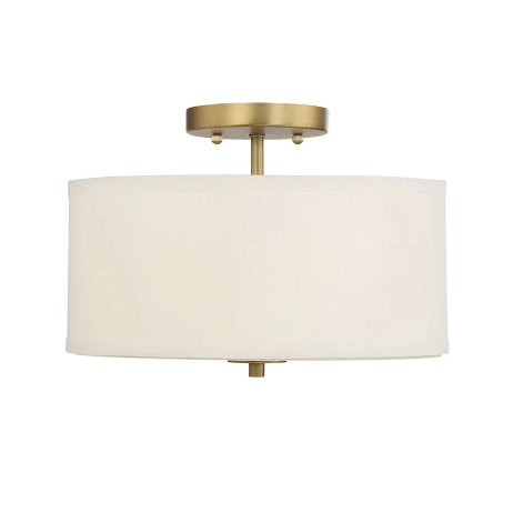 Meridian 2 Light 13" Wide Semi-Flush Drum Ceiling Fixture