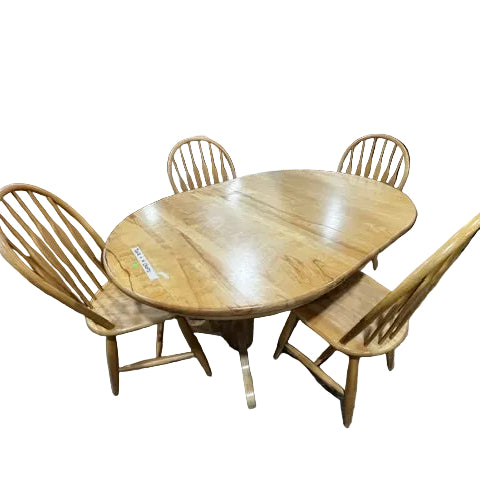 Solid Wood Kitchen Table w/ 4 Chairs
