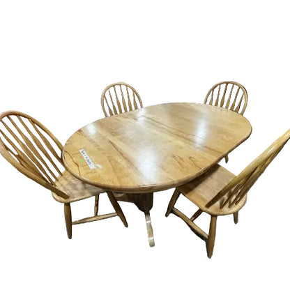 Solid Wood Kitchen Table w/ 4 Chairs