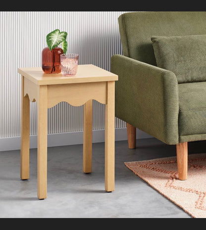 Wavy Accent Side Table Natural Wood Color (New in Box)