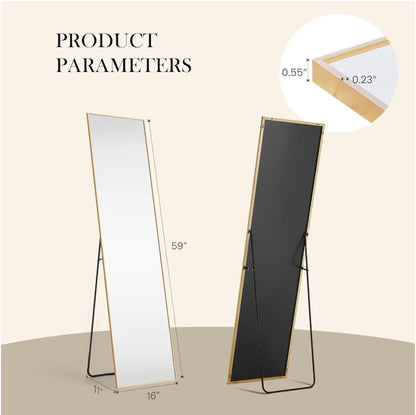59 inch X 16 inch Full Length Mirror - Full Body Floor Mirror - Gold