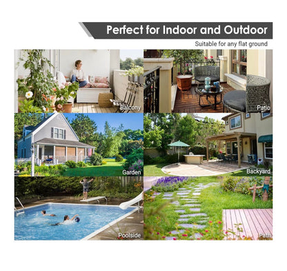 Prime Zone 54 Pieces Plastic Interlocking Patio Deck Tiles 12 Inches X 12 Inches Anti-Slip Waterproof Outdoor Flooring Decor, Floor Decking for Balcony, Backyard, Garden & Poolside, All Weather Use (Gray) (New in Box)