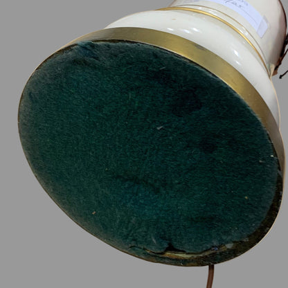 Vintage Torchiere Enamel and Brass Tall Table Lamp