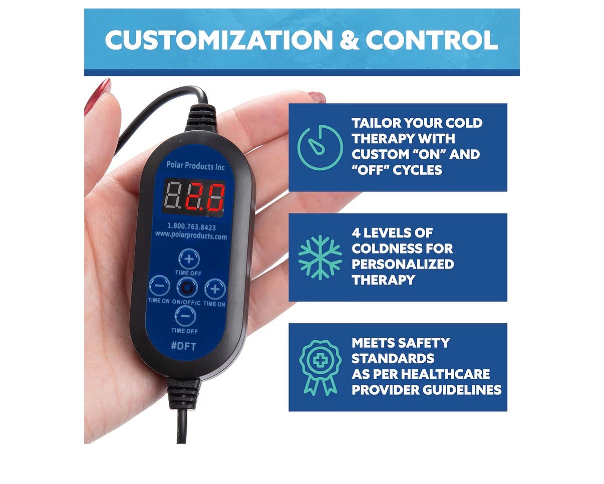 Polar Active Ice 9 Quart Cold Therapy Ice Machine Programmable Timer Knee & Joint Pad Cryotherapy Pain Relief System