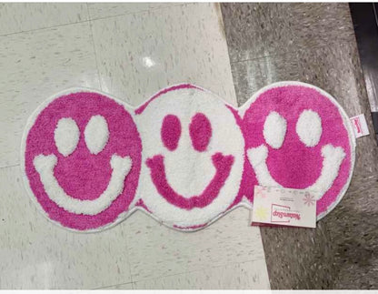 13"X30" Smile Non Skid Bath Rug Pink