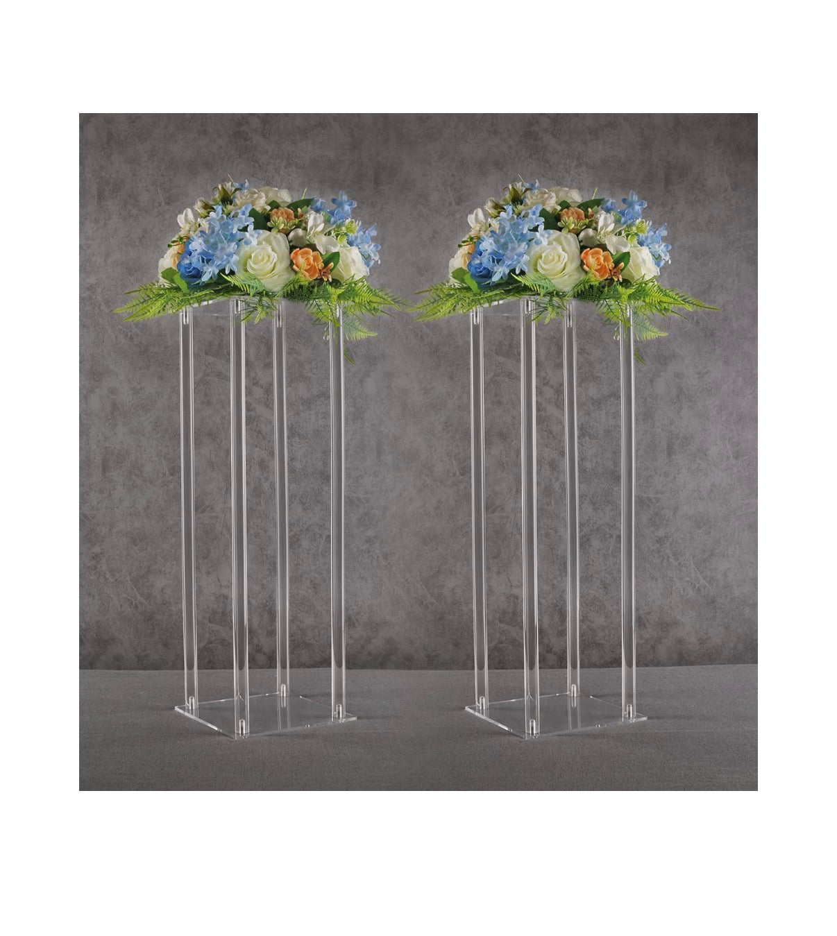 YALLOVE 2 Pack 23.6 Inch Clear Acrylic Flower Stands Pedestal Centerpieces for Wedding, Baby Shower and Birthday Party Decor (New in Box)