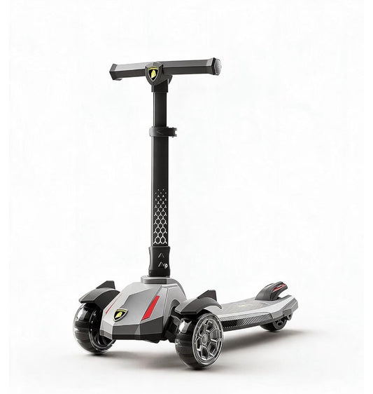 Kids Scooter, Easy Folding Scooter for Kids Ages 5+, Teens 5-18 Years Old Big Kids Scooter, Thick Aluminum Alloy Pole and Handlebar, Widened Thick Wheels, Height Adjustable (Gray) (New in Box: Box Has some Damage, but Scooter is in Good Shape)