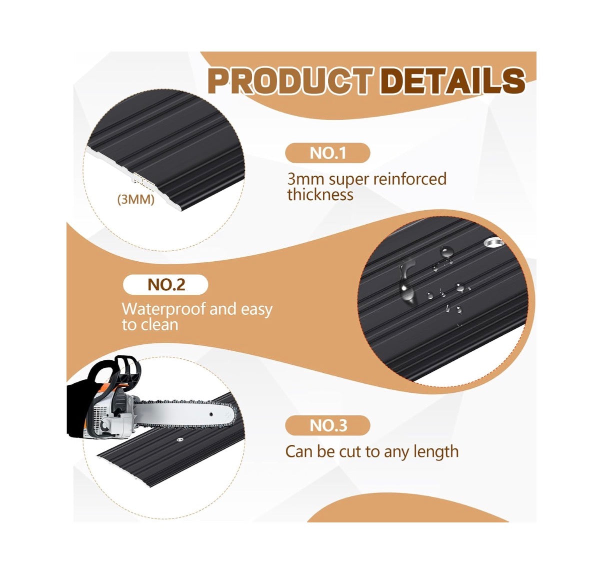 4 Pieces 5 Inch X 1/4 Inch X 36 Inch Door Saddle Threshold for Doorway Interior Sturdy Aluminum Commercial Fluted Saddle Door Threshold Durable and Sleek Doorway Entryway Access Draft Portion (Black) (New in Box)