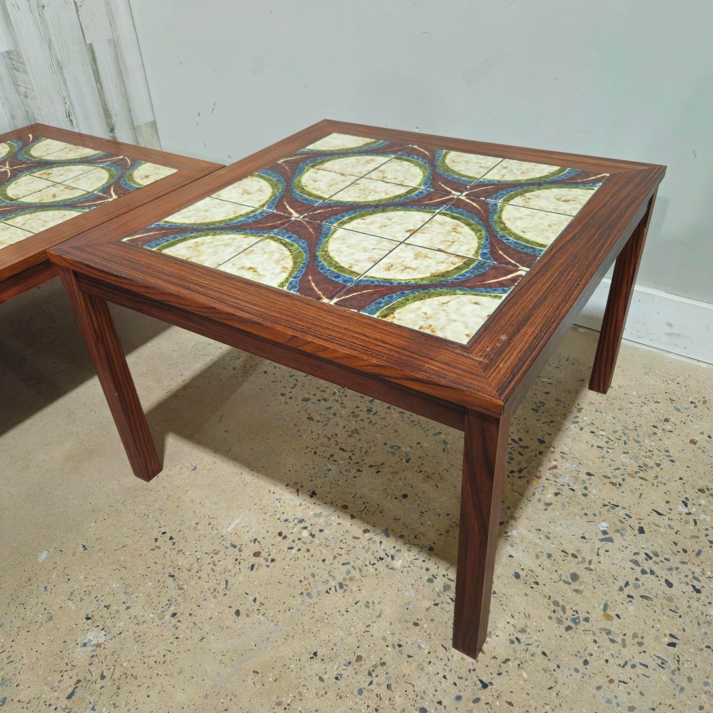 Danish Modern Tile Top Side Table